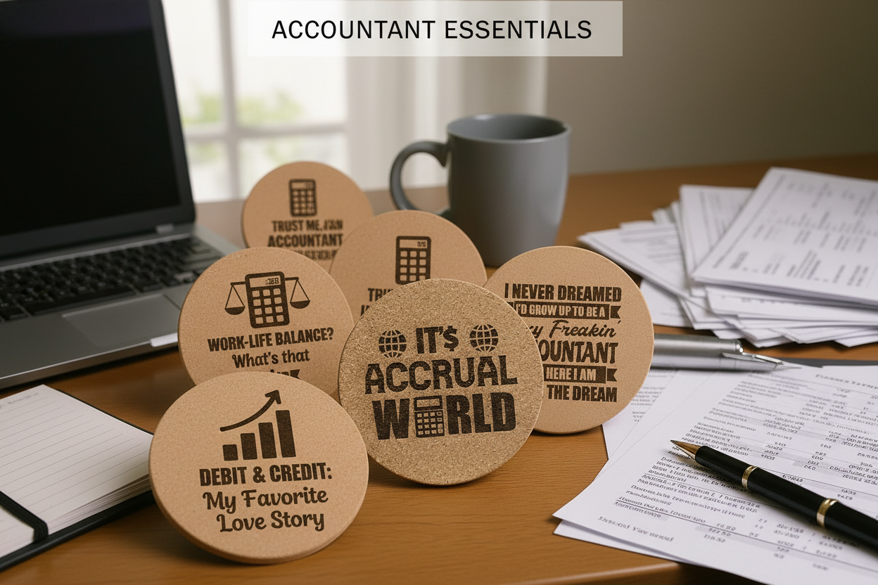 Accountant Cork Coasters - Funny CPA Gifts | Online Coasters