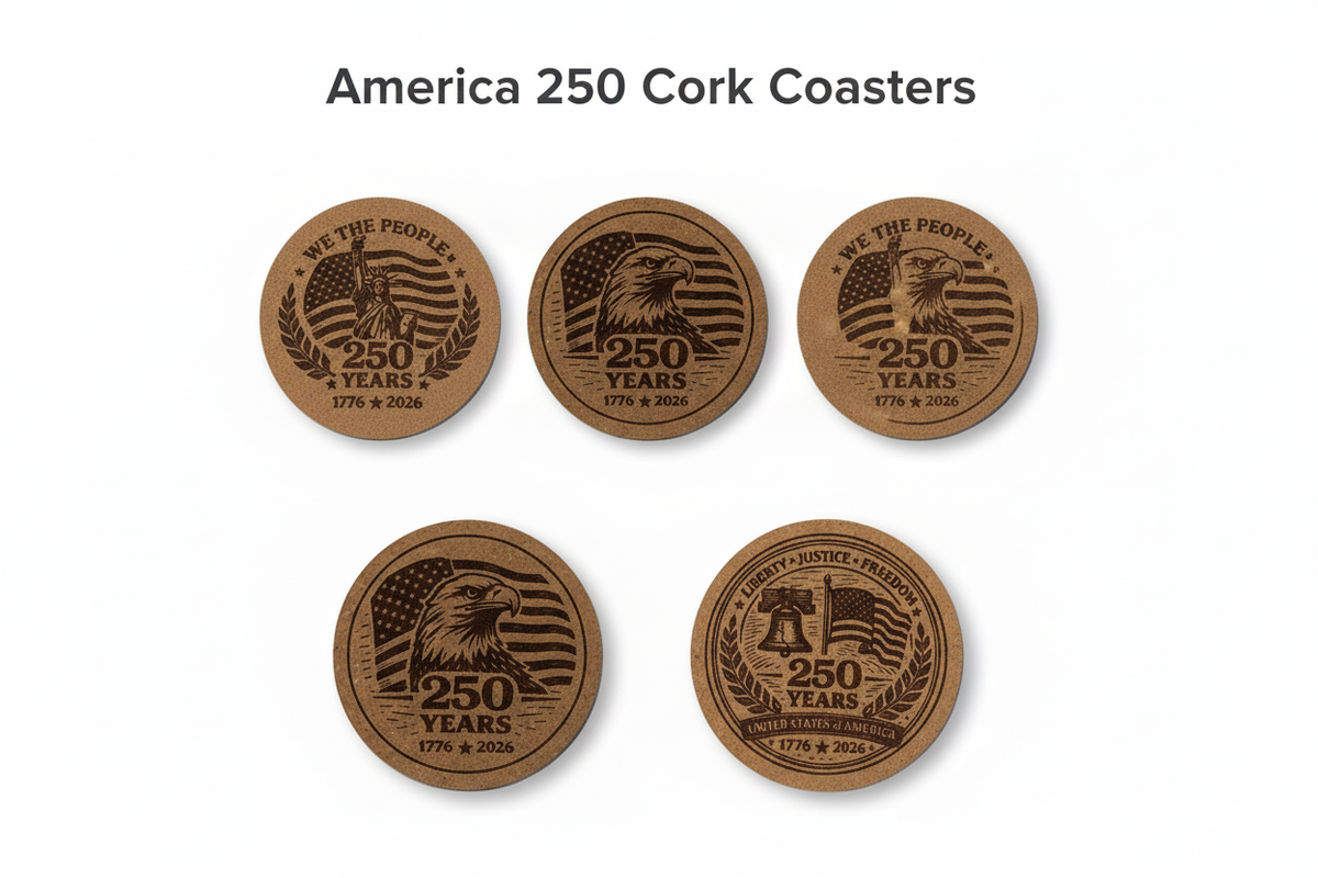 America 250 Cork Coasters