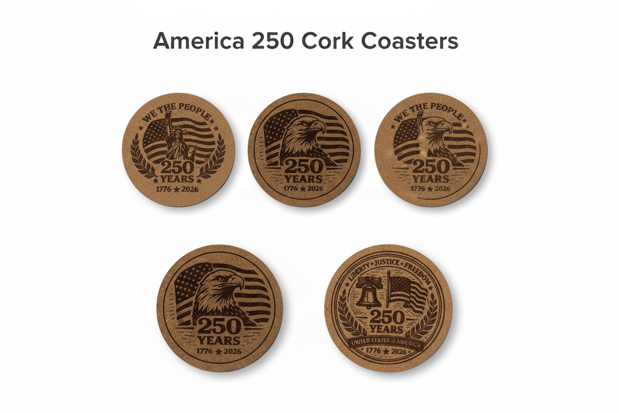 America 250 Cork Coasters