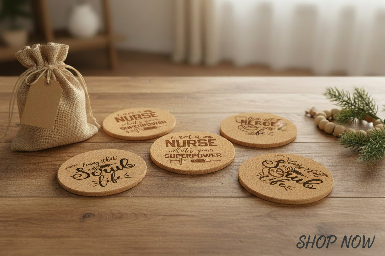 Cork Nurse Coasters