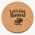 Chef Turkey Roast laser engraved Thanksgiving cork coaster - front view