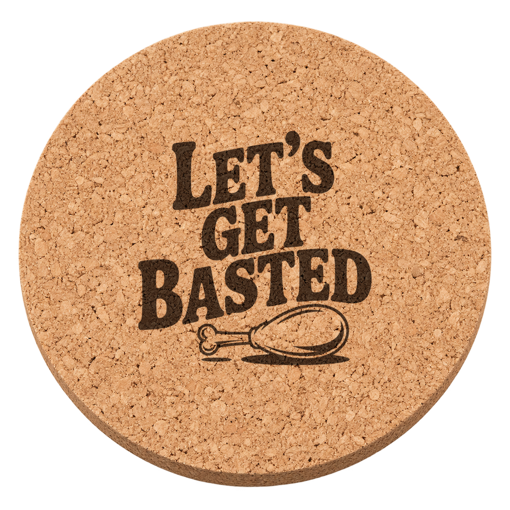 Thanksgiving Drumstick Thanksgiving cork coaster - transparent view