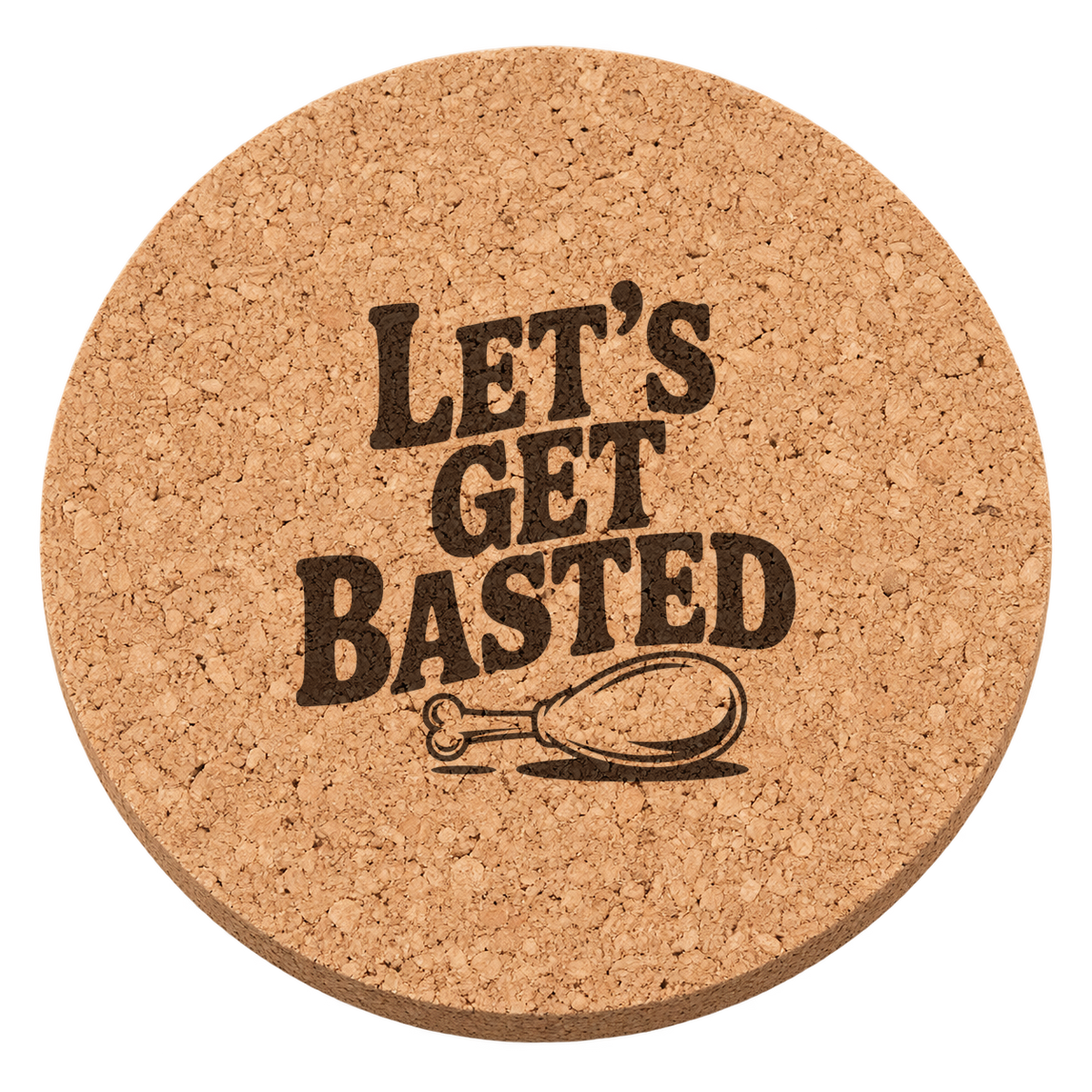 Thanksgiving Drumstick Thanksgiving cork coaster - transparent view