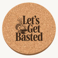 Roastmaster Turkey laser engraved Thanksgiving cork coaster - front view