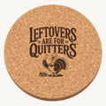 Chef Turkey Feast laser engraved Thanksgiving cork coaster - front view