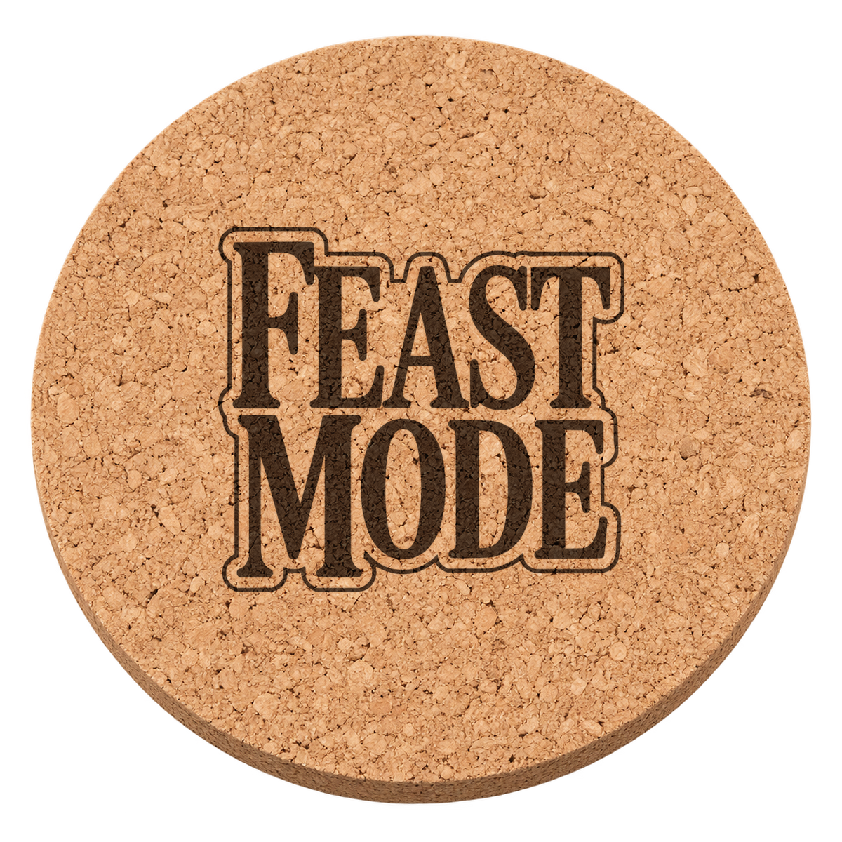 Feast Mode Thanksgiving cork coaster - transparent view
