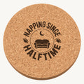 Napping Since Halftime laser engraved Thanksgiving cork coaster - front view