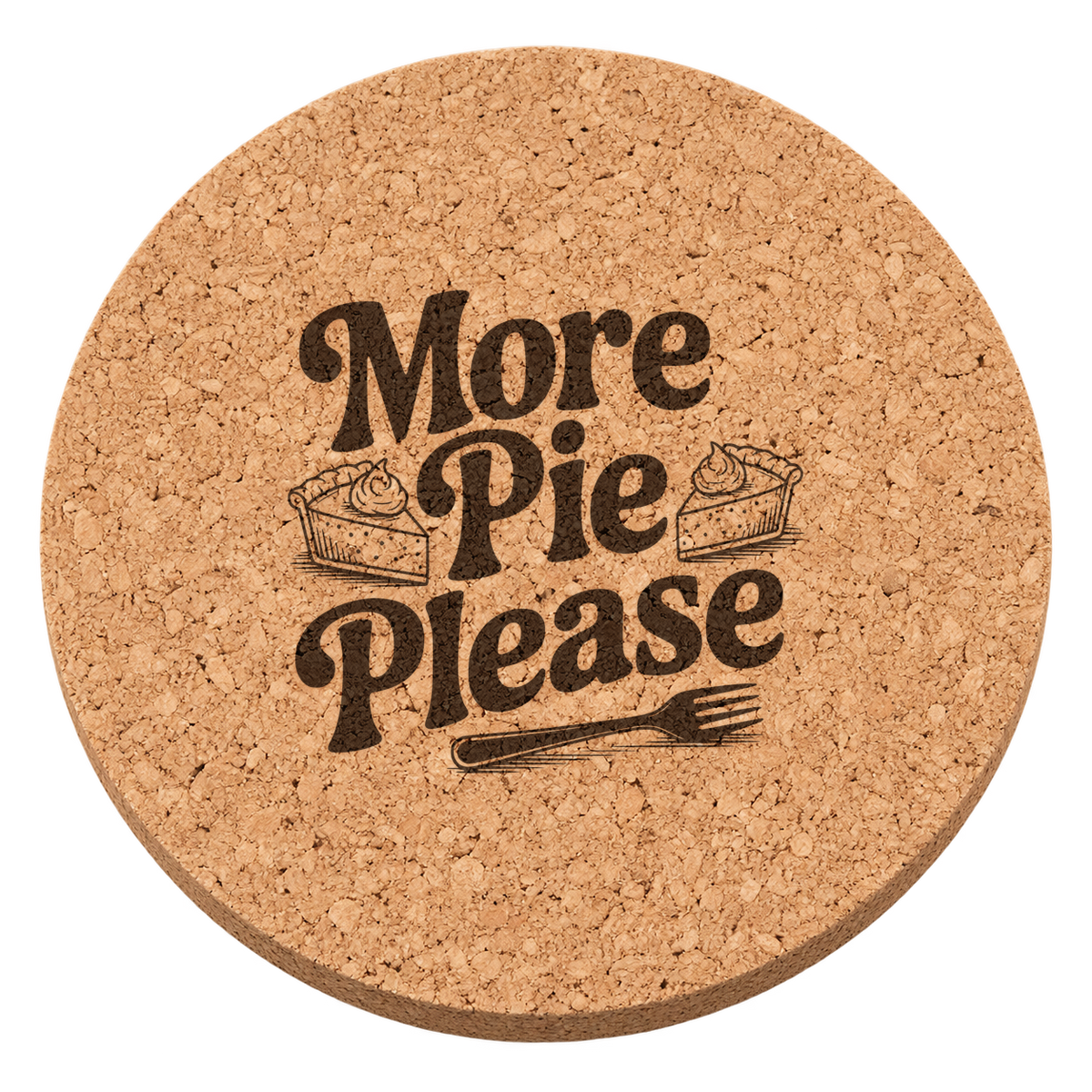 Thanksgiving Pie Slice Thanksgiving cork coaster - transparent view