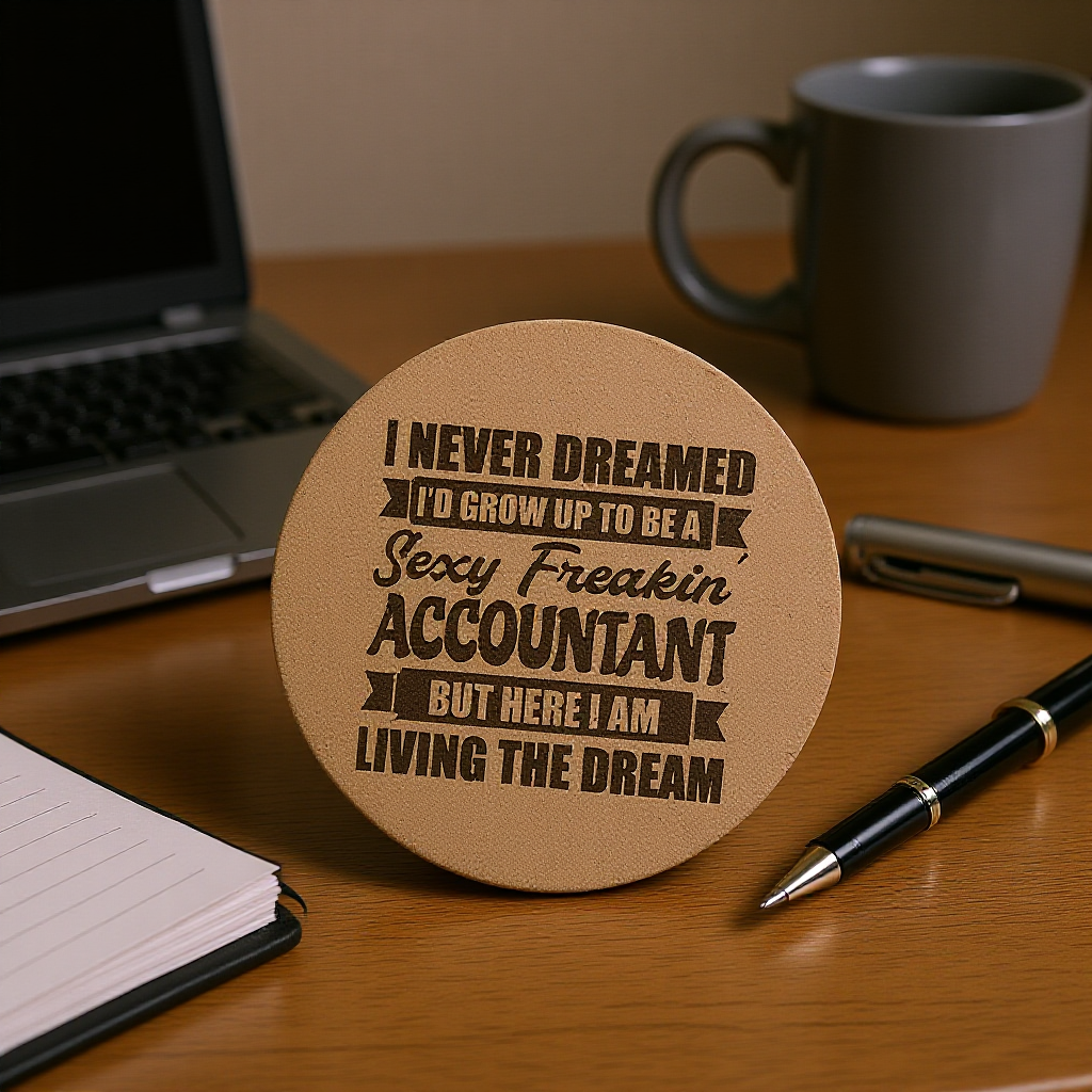 I Never Dreamed I'd Grow Up To Be A Sexy Freakin Accountant But Here I Am Living The Dream laser-engraved