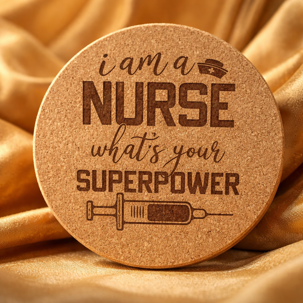 4 Inch Cork Coaster – I’m A Nurse What’s Your Superpower – Funny RN Gift – Nurse Pride Coaster