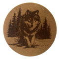 4 inch cork coaster – Wild Wolf 1 - Wolf theme