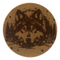4 inch cork coaster – Wild Wolf 2 - wolf theme