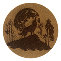 4 inch cork coaster – Wild Wolf 33 - wolf theme