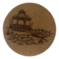 4 inch cork coaster – Gazebo by lily pond 55 - landscape theme