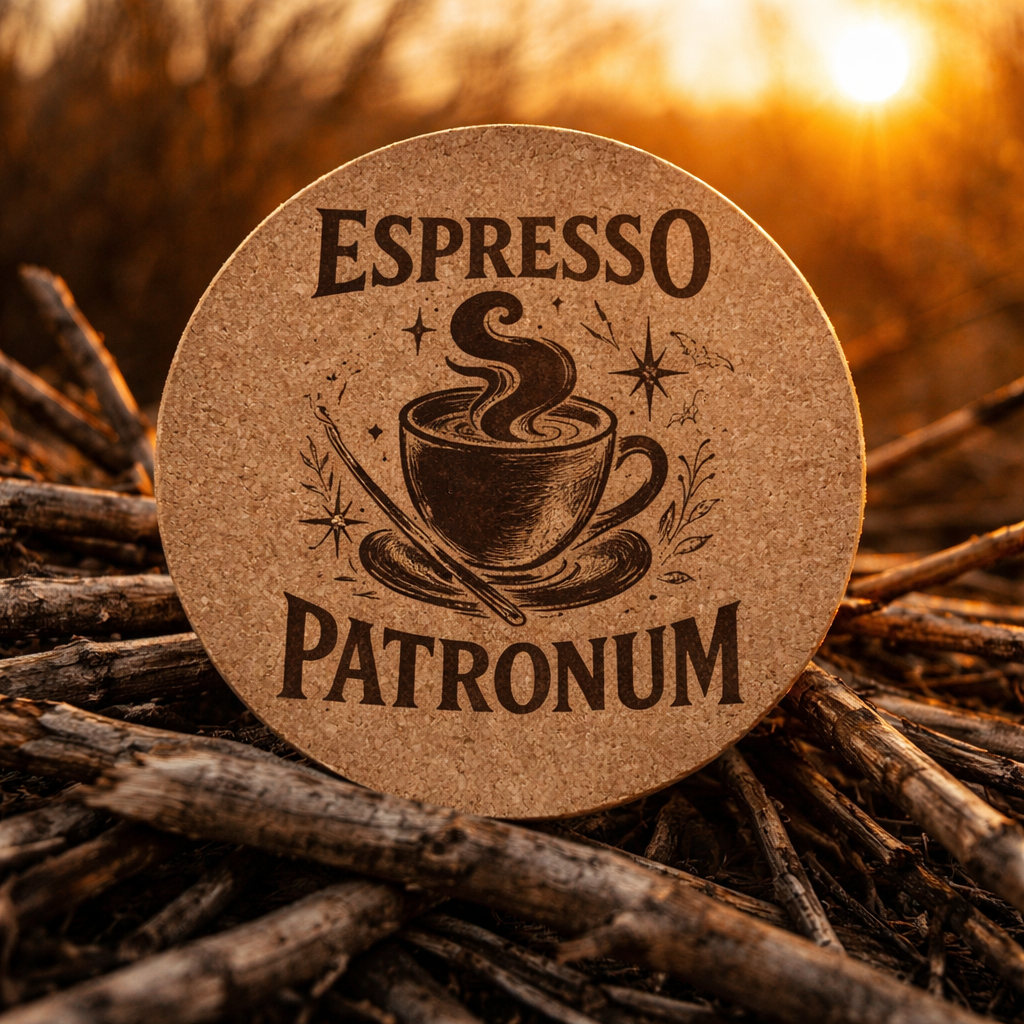 4 Inch Cork Coaster – Espresso Patronum – Funny Coffee Gift – Coffee Lover Coaster