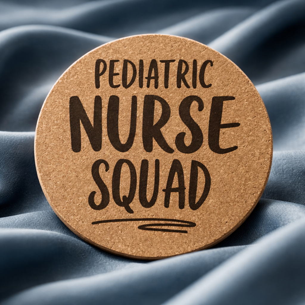 4 inch cork coaster – Pediatric Nurse Squad- Nurse theme