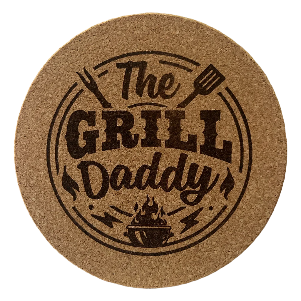 4 inch cork coaster – The Grill Daddy - Dad theme