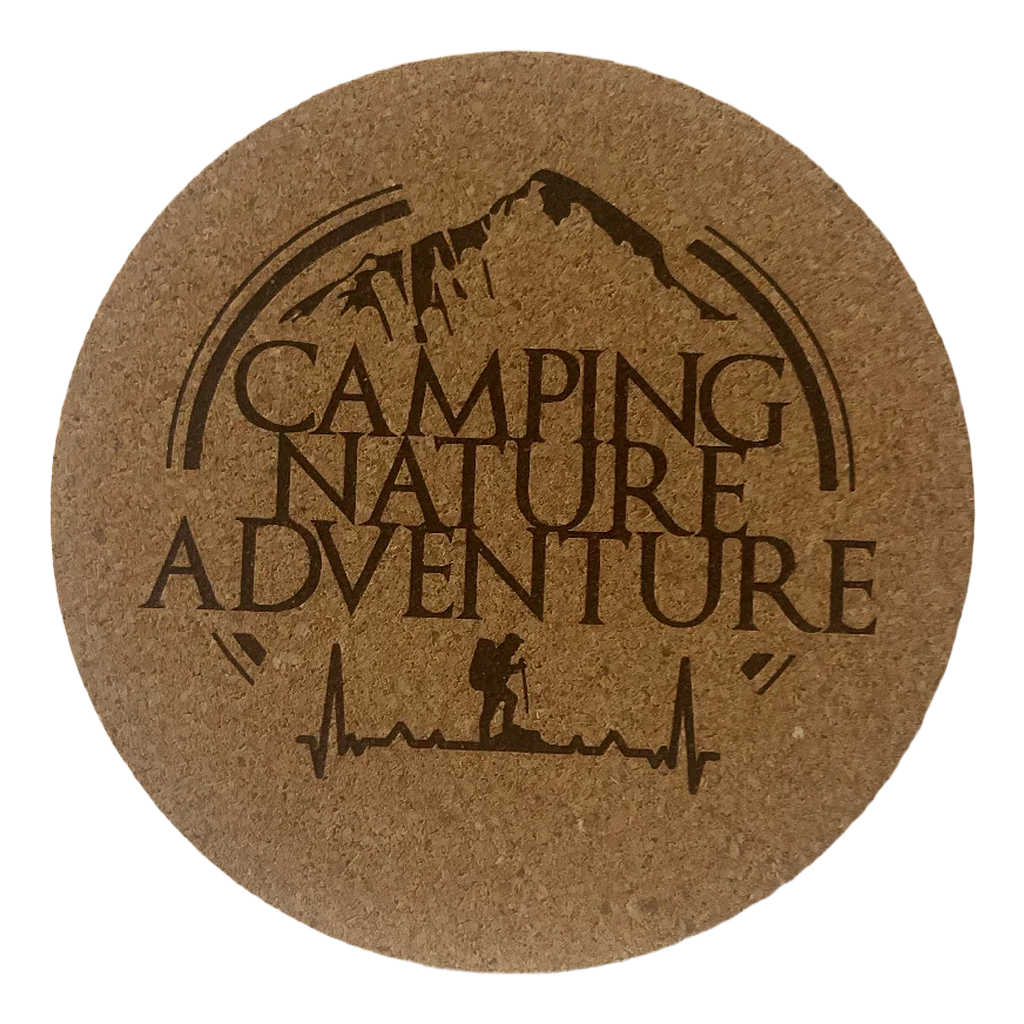 4 inch cork coaster – Camping Nature Adventure – Camping theme