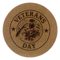 4 inch cork coaster – Veterans Day – Military Tribute theme