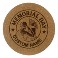 4 inch cork coaster – Memorial Day Personalized– Military Tribute theme