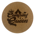 4 inch cork coaster – Camping Queen – Camping theme