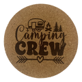 4 inch cork coaster – Camping Crew – Camping theme