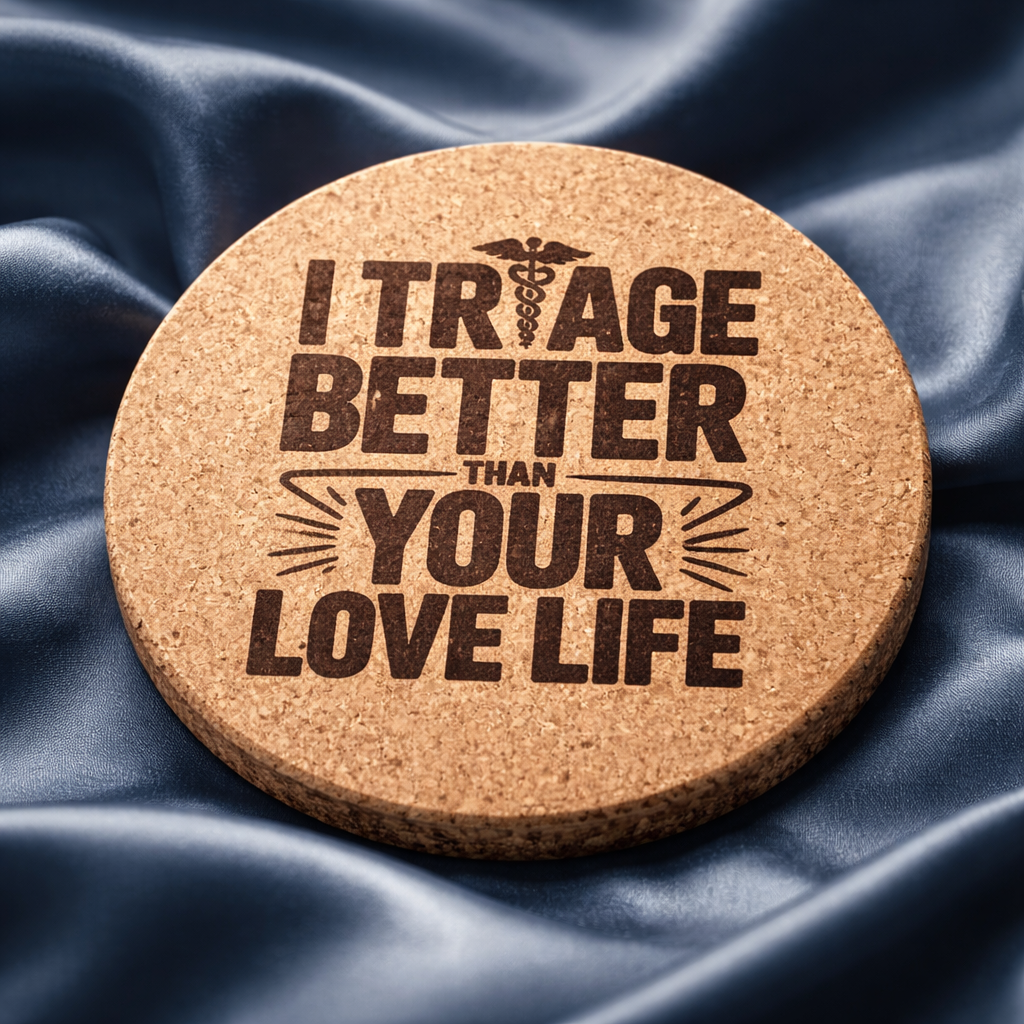 4 Inch Cork Coaster – I Triage Better Than Your Love Life – Funny Nurse Gift