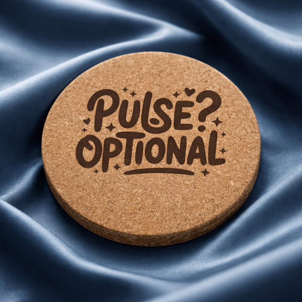 4 Inch Cork Coaster – Pulse Optional – Dark Humor Nurse Gift – RN Coaster