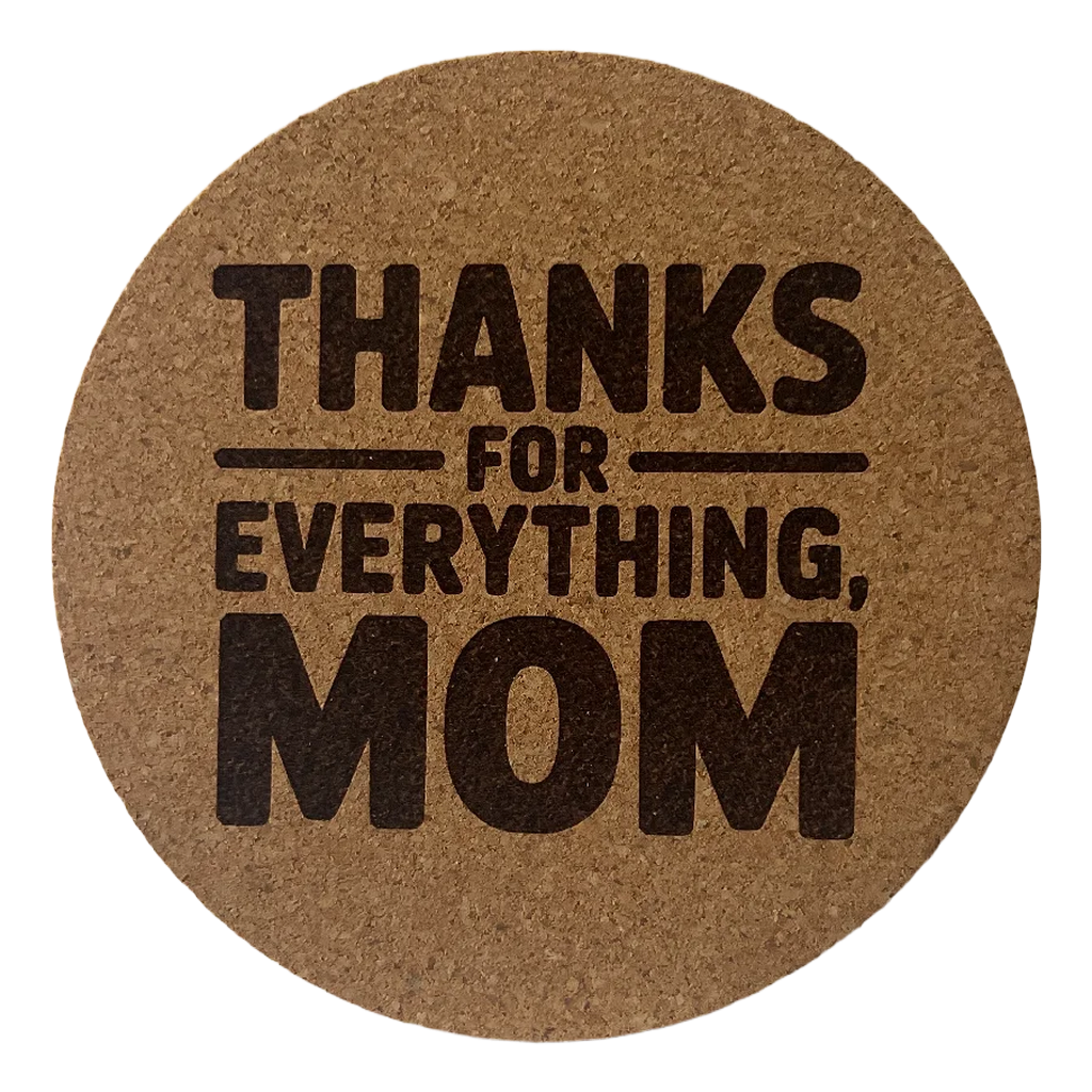 4 inch cork coaster – Thanks For Everything Mom – Mom theme