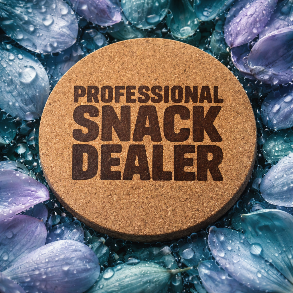 4 inch cork coaster – Professional Snack Dealer – Mom theme