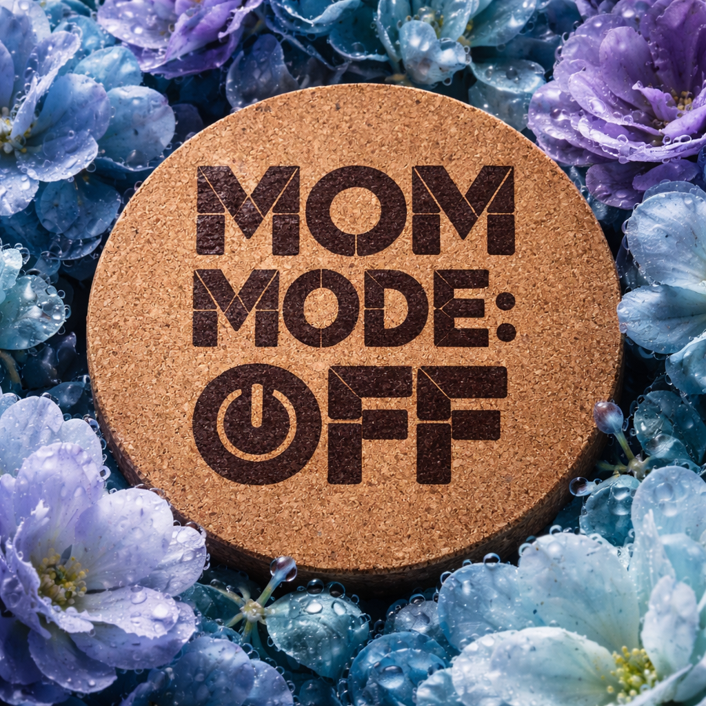 4 inch cork coaster – Mom Mode Off – Mom theme