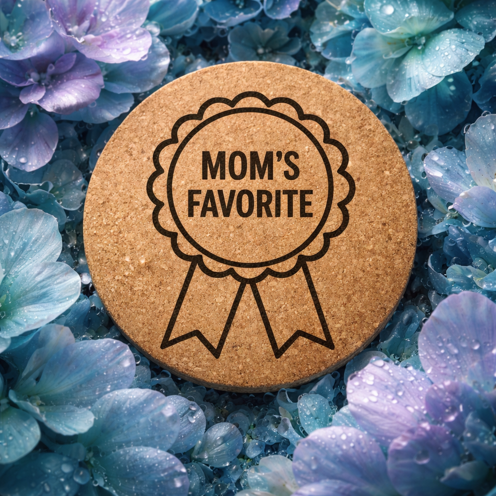 4 inch cork coaster – Mom’s Favorite – Mom theme