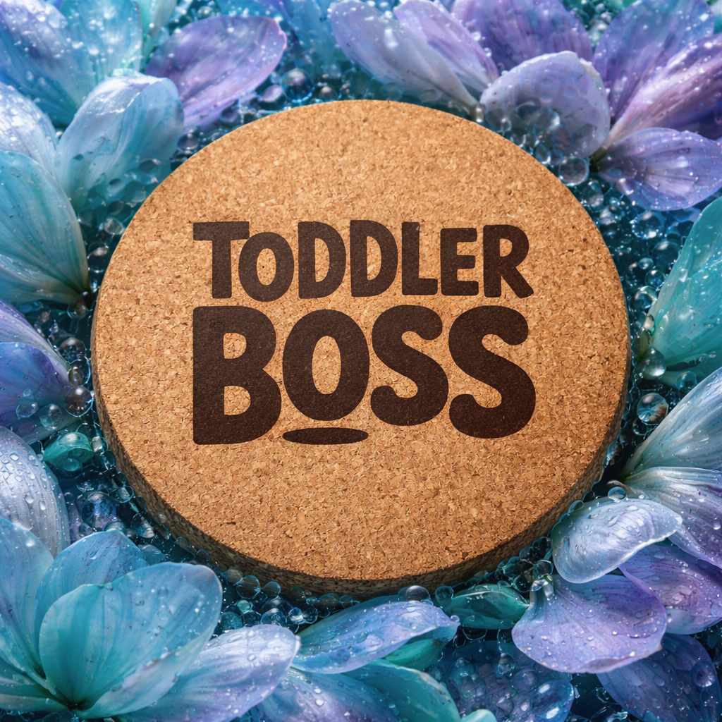 4 inch cork coaster – Toddler Boss – Mom theme