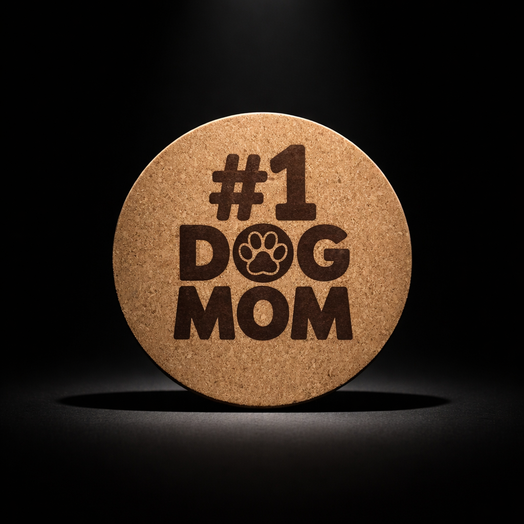 4 inch cork coaster – # 1 Dog Mom – Dog theme 127329