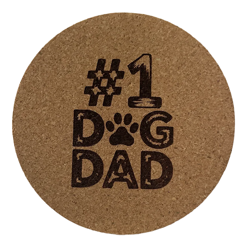 4 inch cork coaster – #1 Dog Dad – Dog theme 127330
