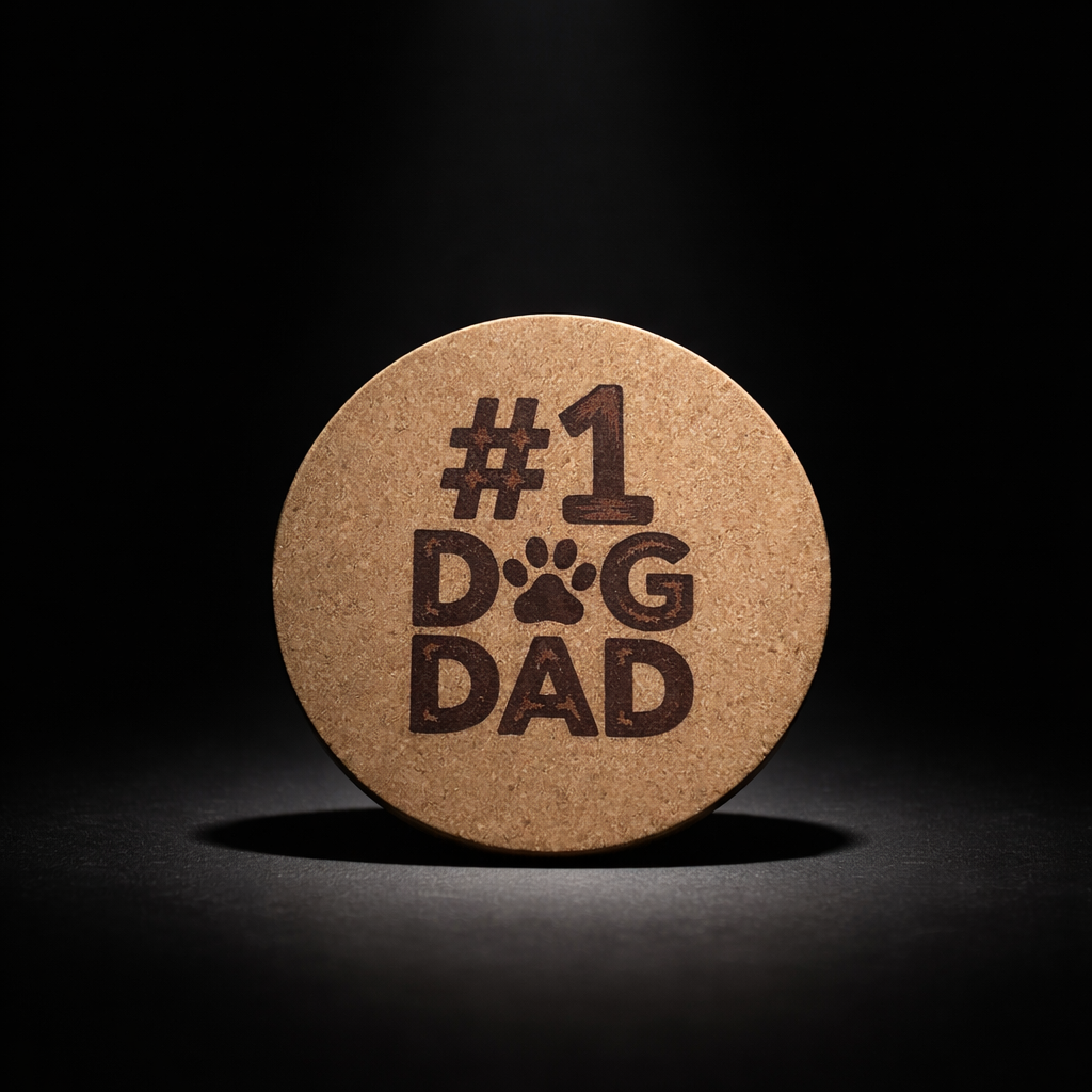 4 inch cork coaster – #1 Dog Dad – Dog theme 127330