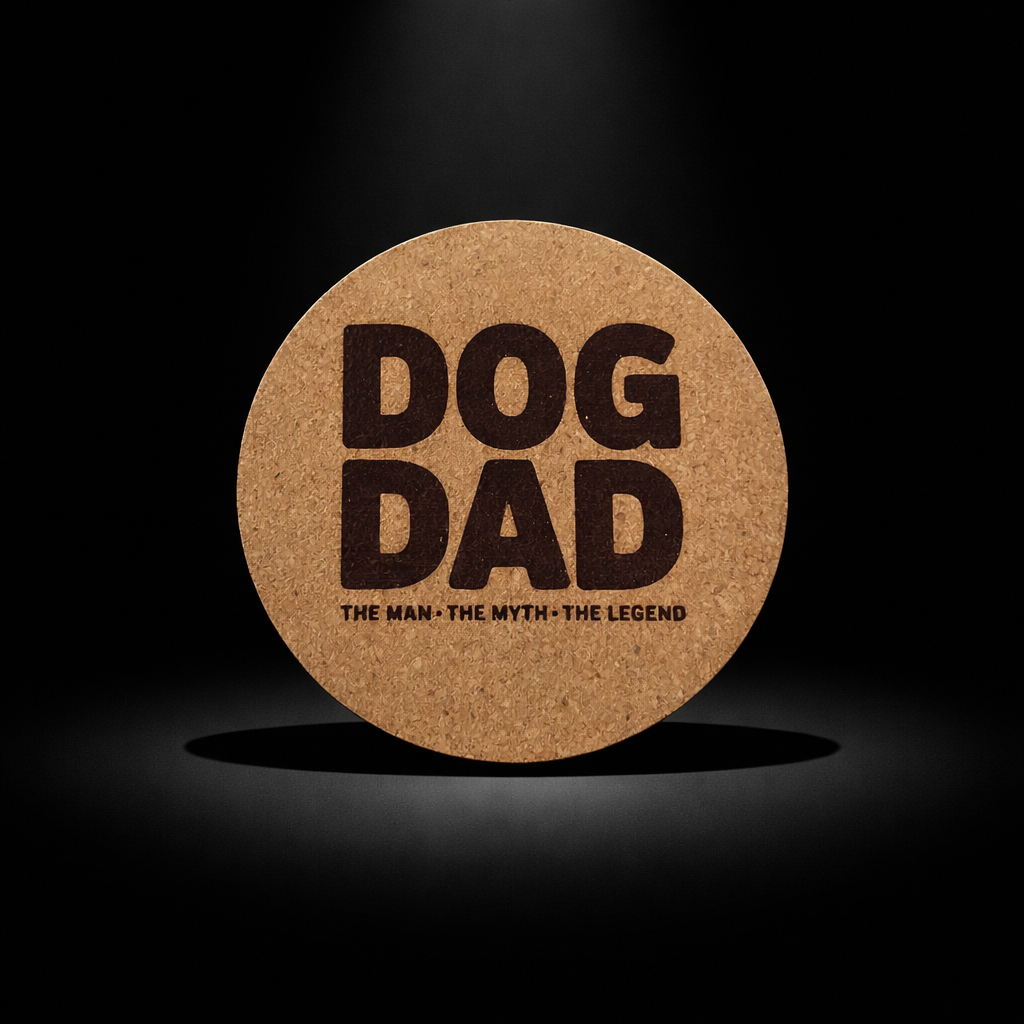 4 inch cork coaster – Dog Dad The Man The Myth The Legend – Dog theme 127331