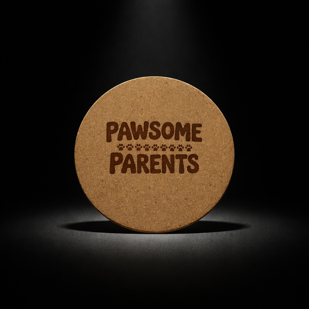 4 inch cork coaster – Pawsome Parents – Dog theme 127338