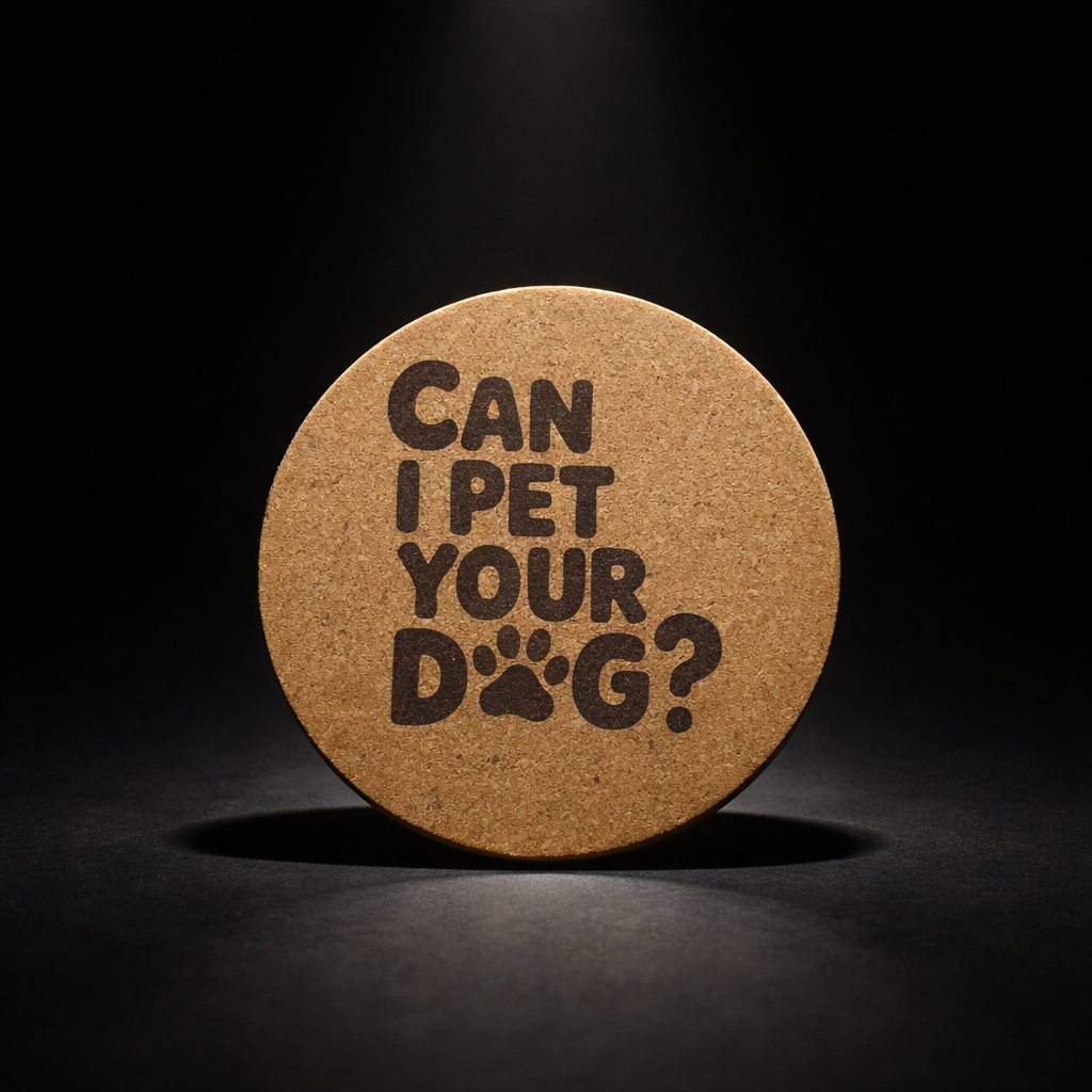 4 inch cork coaster – Can I Pet Your Dog?  – Dog theme 127339
