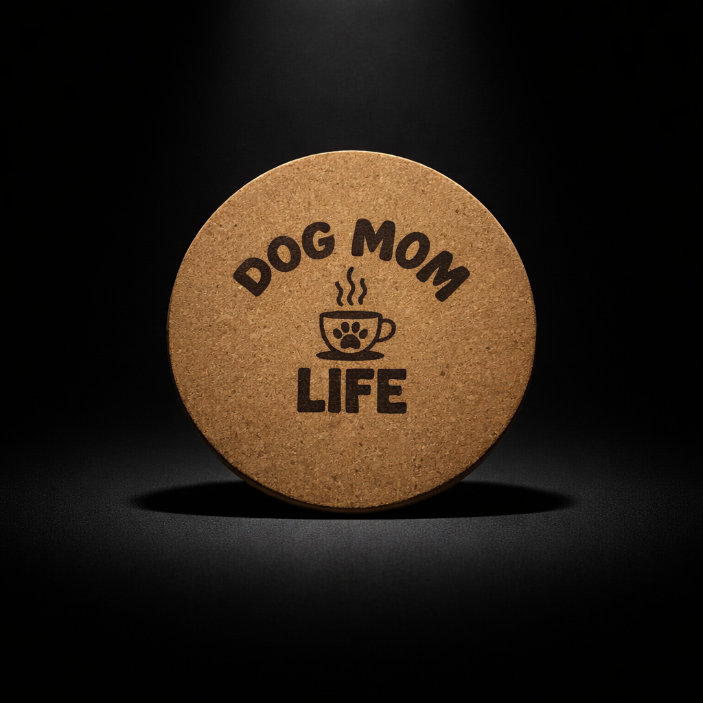4 inch cork coaster – Dog Mom Life – Dog theme 127342