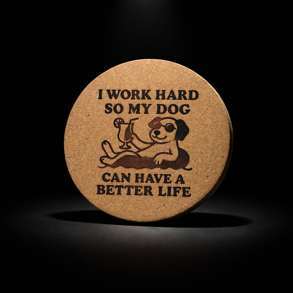 4 inch cork coaster – I Work Hard So My Dog Can Have A Better Life – Dog theme 127306