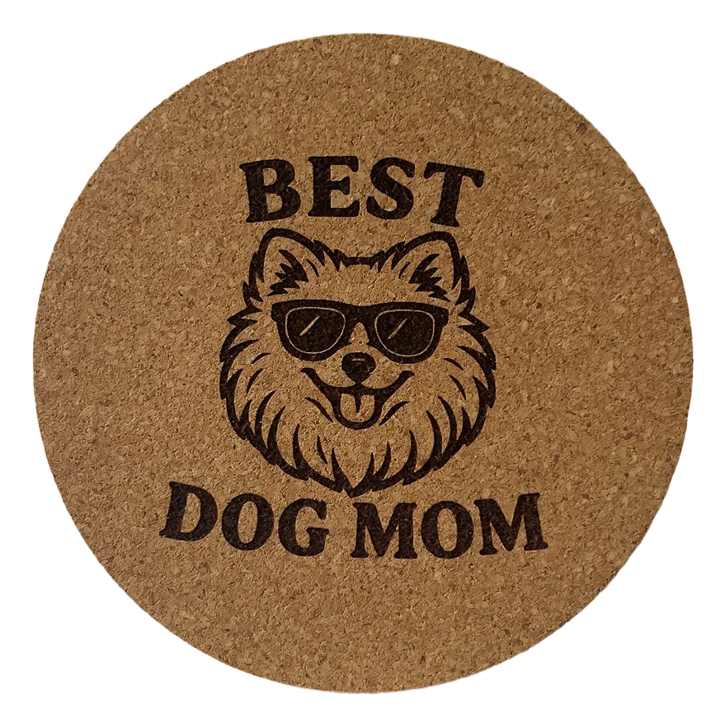 4 inch cork coaster – Best Dog Mom  – Dog theme 127312