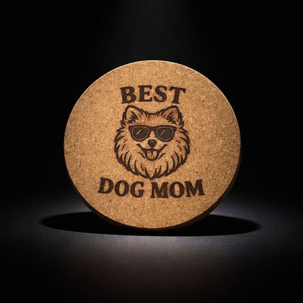 4 inch cork coaster – Best Dog Mom  – Dog theme 127312