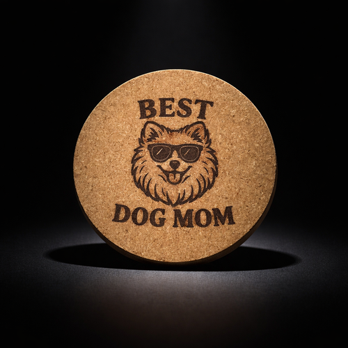 4 inch cork coaster – Best Dog Mom  – Dog theme 127312
