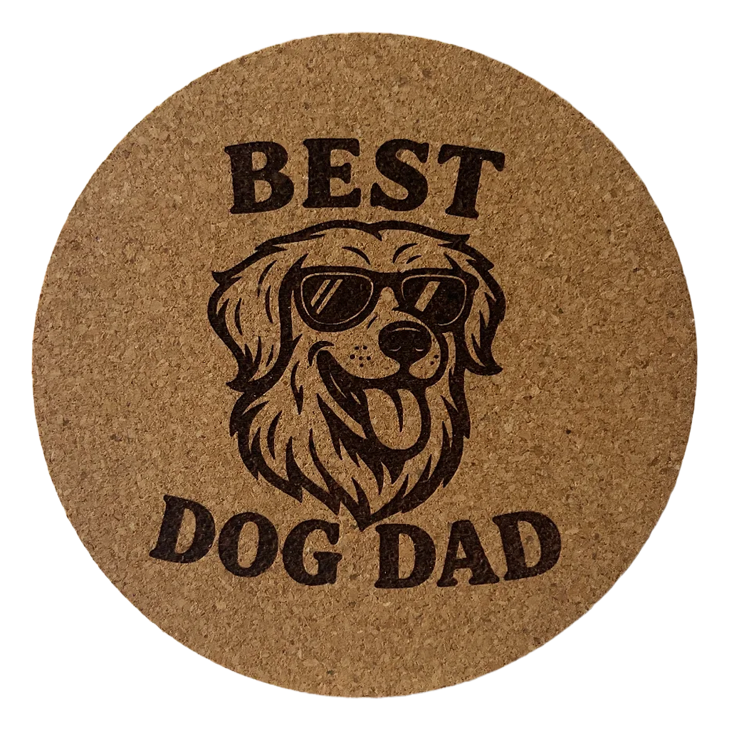 4 inch cork coaster – Best Dog Dad  – Dog theme 127313
