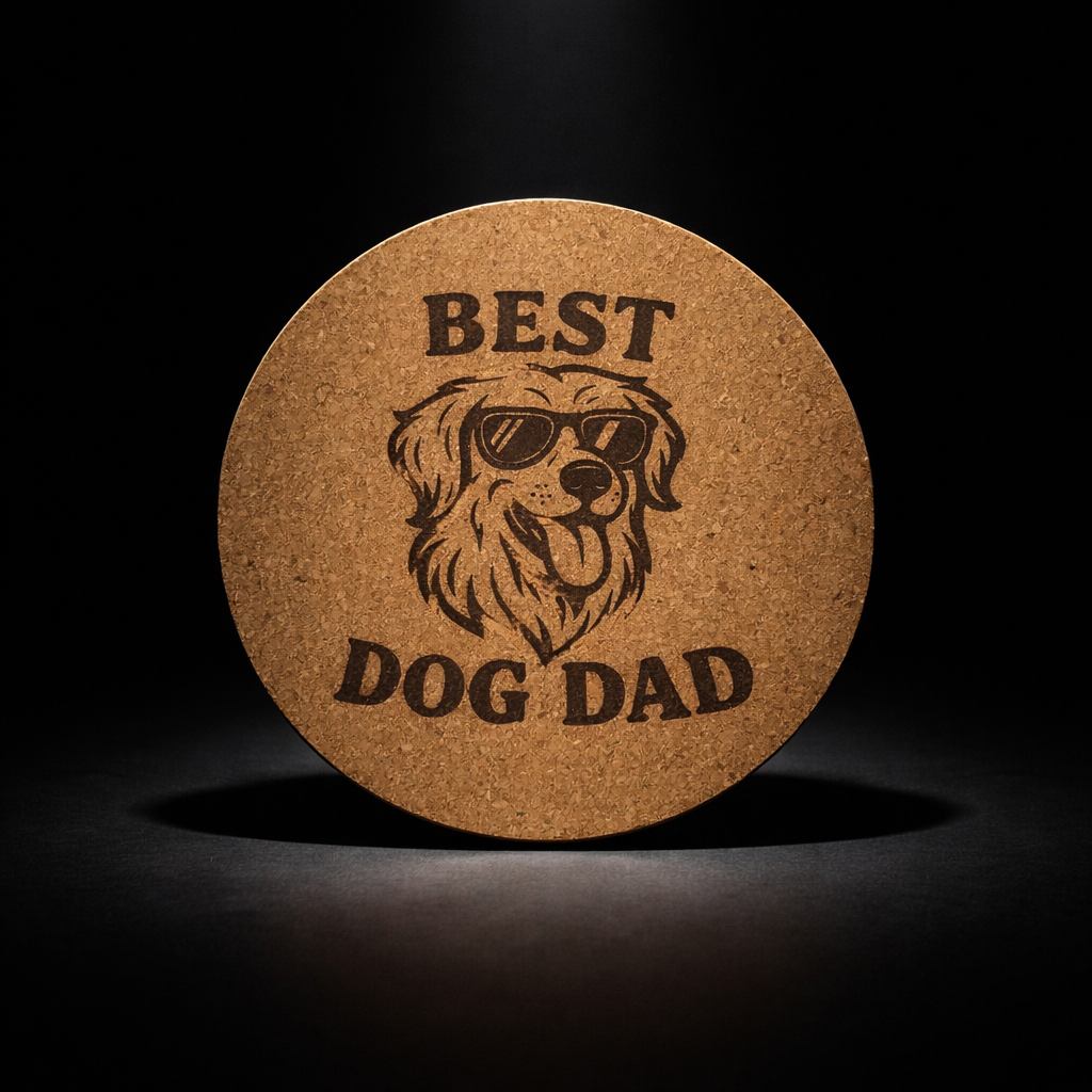 4 inch cork coaster – Best Dog Dad  – Dog theme 127313