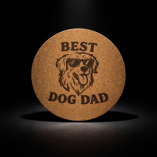 4 inch cork coaster – Best Dog Dad  – Dog theme 127313