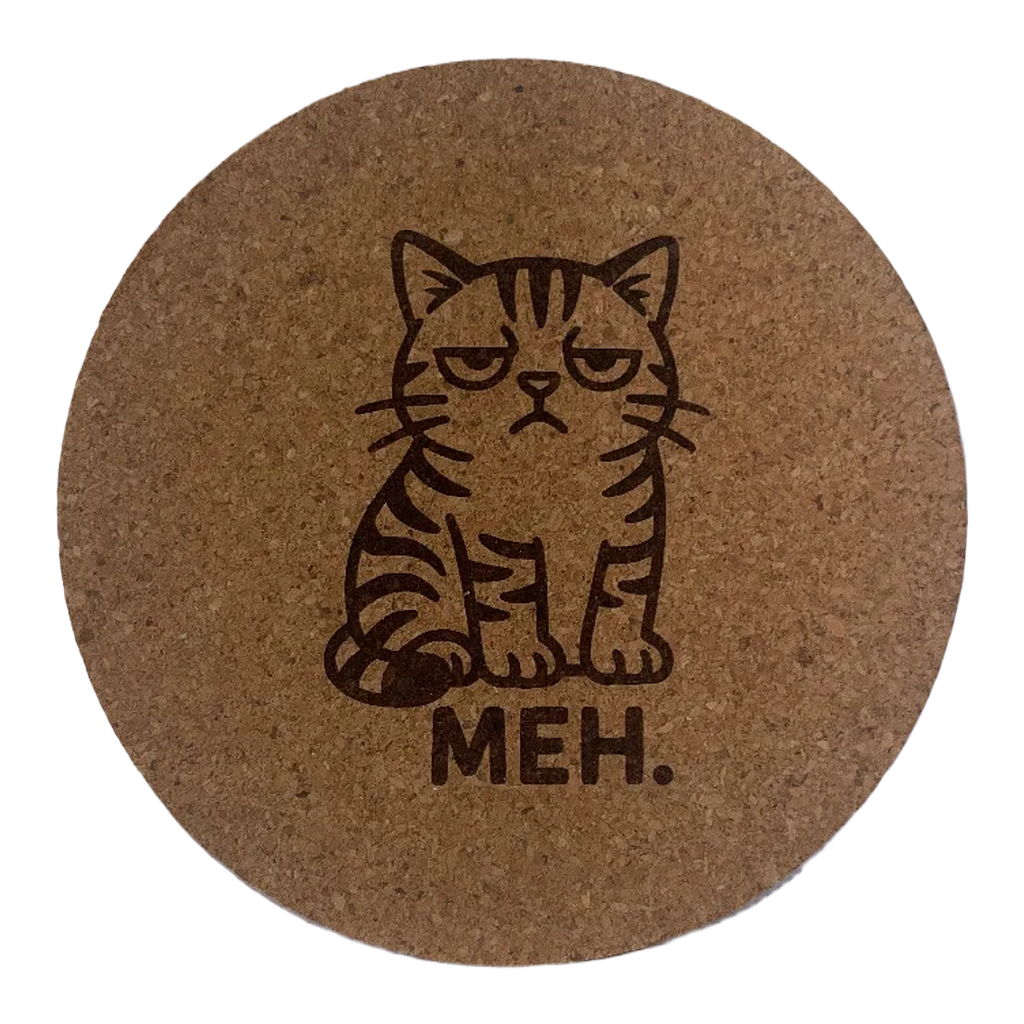 4 inch cork coaster – MEH – Cat theme 127387