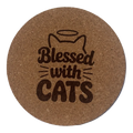 4 inch cork coaster – Blessed With Cats – Cat theme 127395