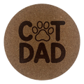 4 inch cork coaster – Cat Dad – Cat theme 127396